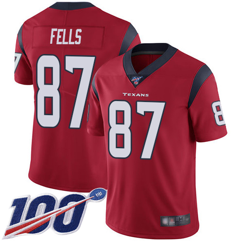 Houston Texans Limited Red Men Darren Fells Alternate Jersey NFL Football #87 100th Season Vapor Untouchable->youth nfl jersey->Youth Jersey